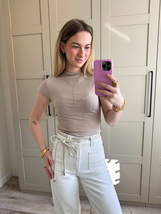 Top | Basic stretch | Taupe