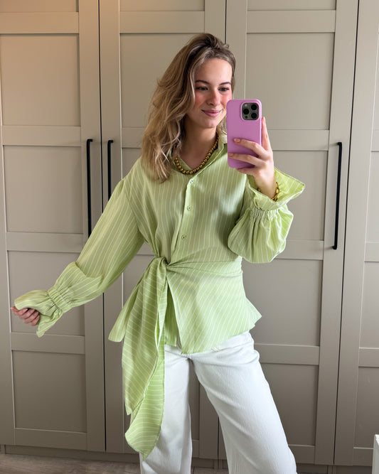 Blouse | Eveline | Groen streep