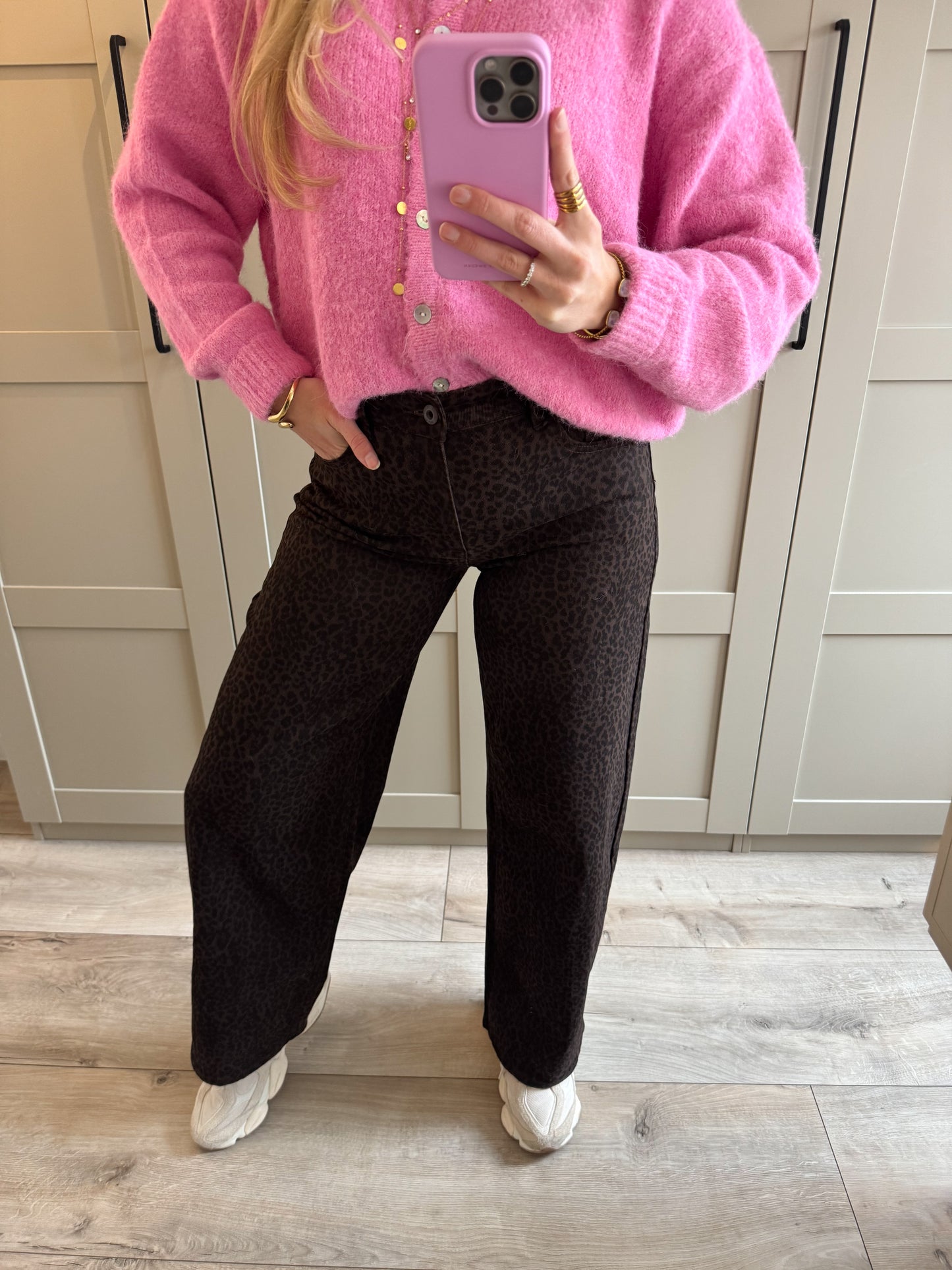 Baggy balloon jeans | Leopard | Bruin denim