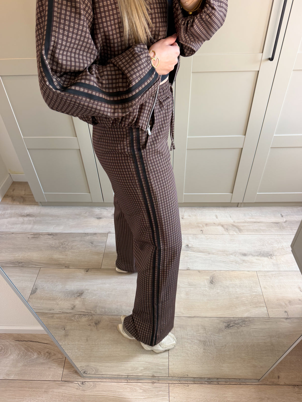 Wide leg broek | Michelle | Bruin zwart